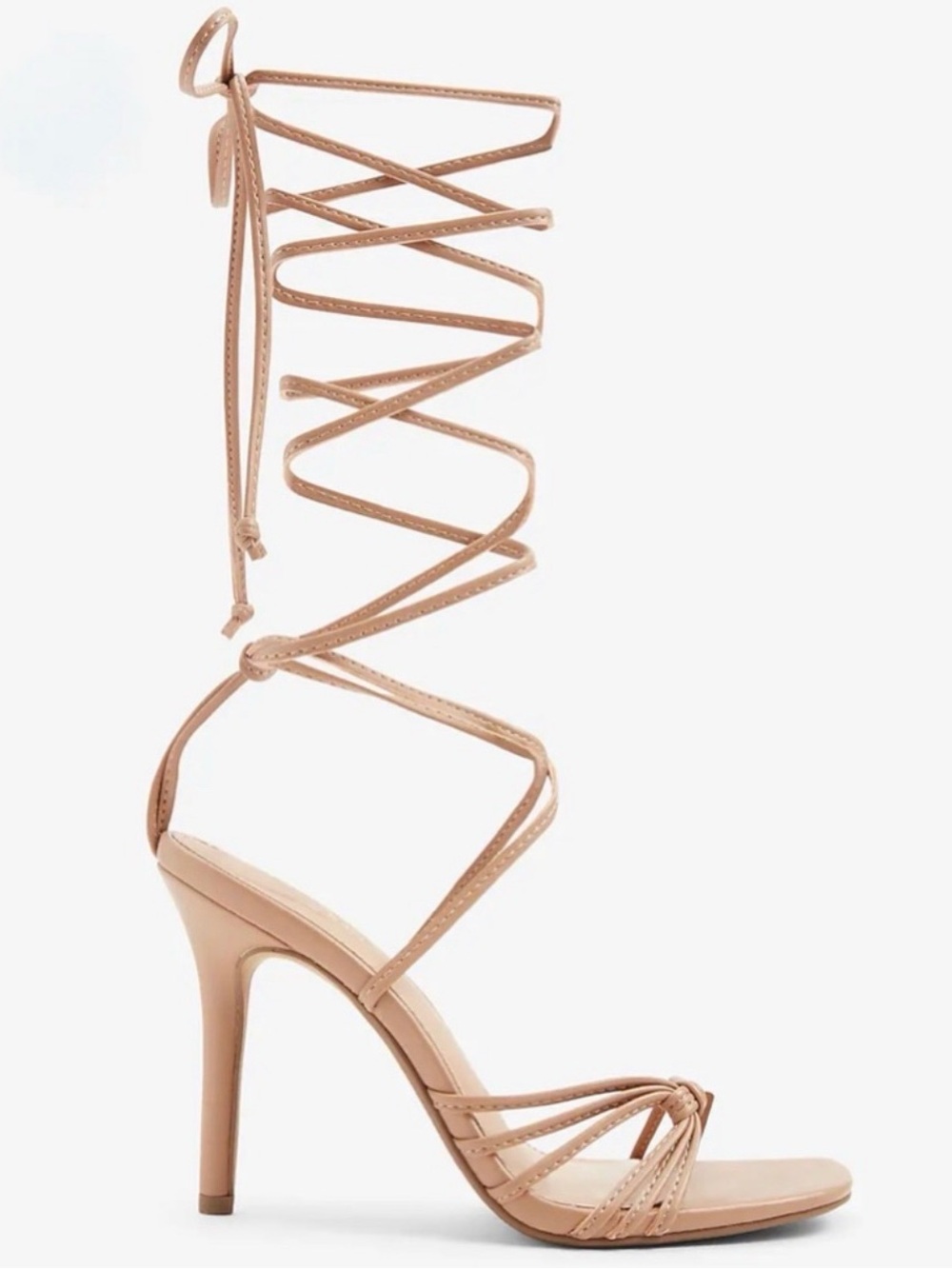 Express Beige Lace-Up Gladiator Stiletto Heels